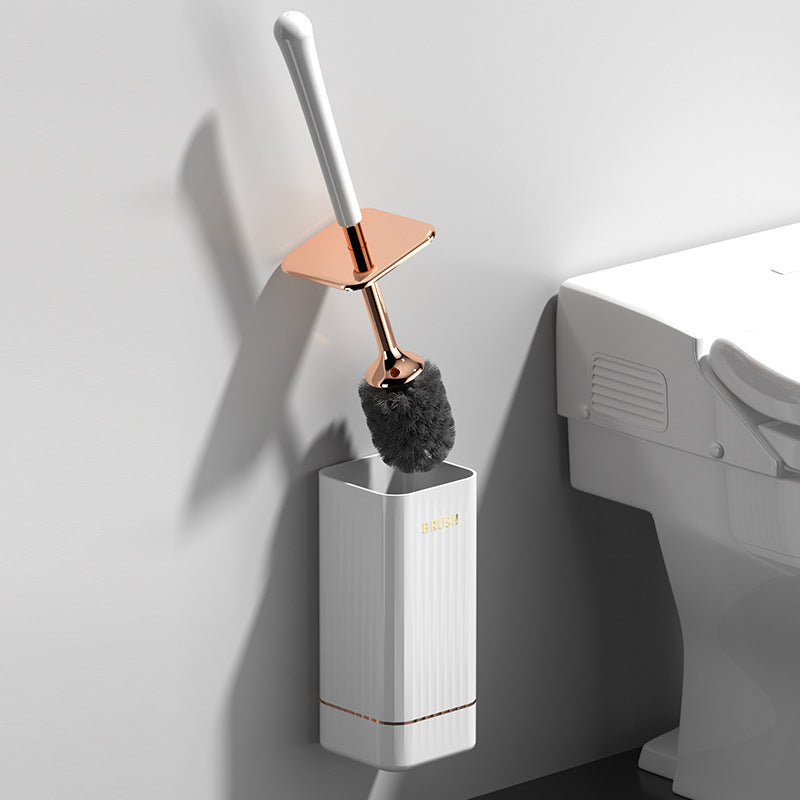Toilet Brush Set with Silicone Holder for Cleaning