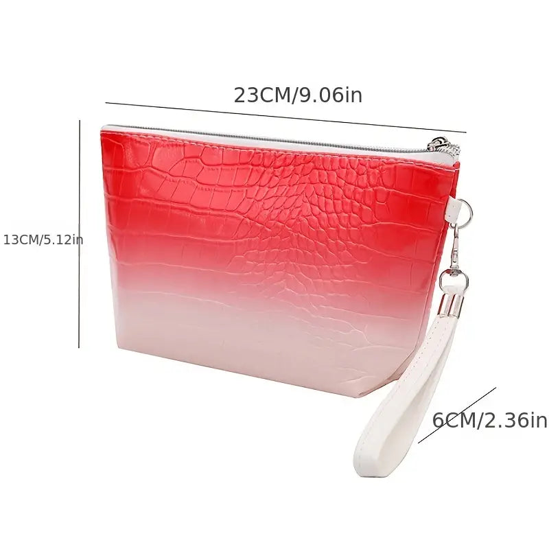 Crocodile Pattern PU Waterproof Makeup Bag with Zipper