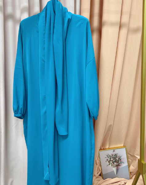 Solid Color Hooded Robe Dress for Muslim Women