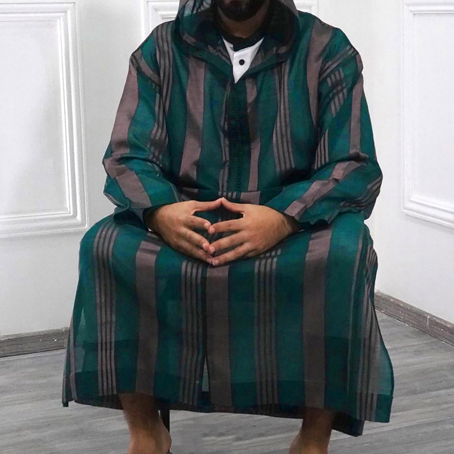 Floral Printed Kaftan Islamic Dress for Men
