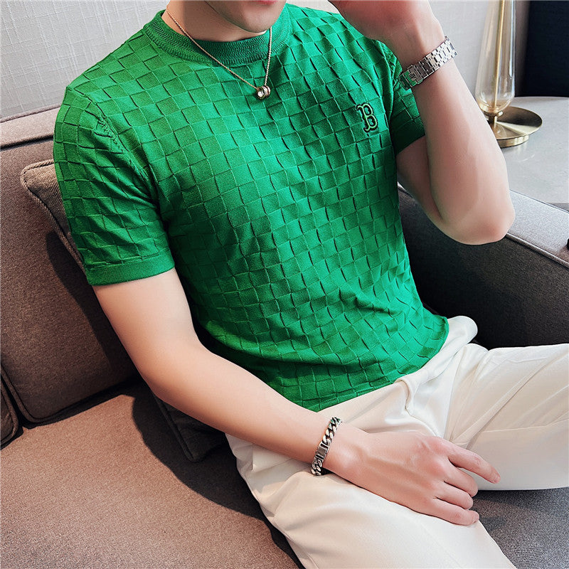 Summer Men's Casual Embroidered Crew Neck T-Shirt