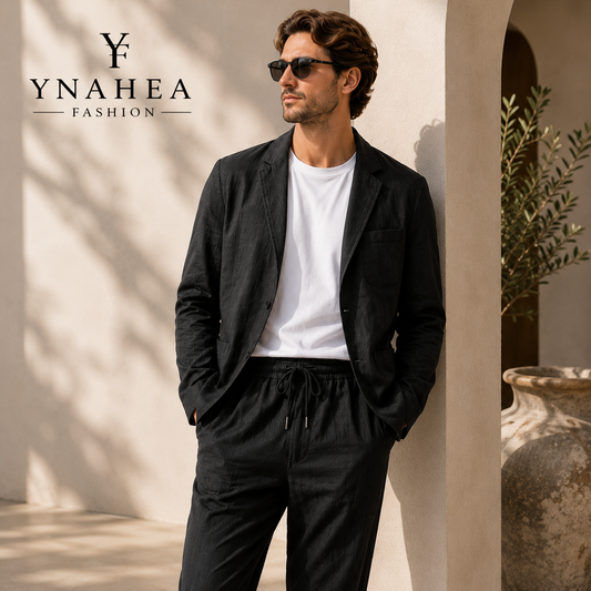 Men's Cotton-Linen Casual Suit Loose Fit Style