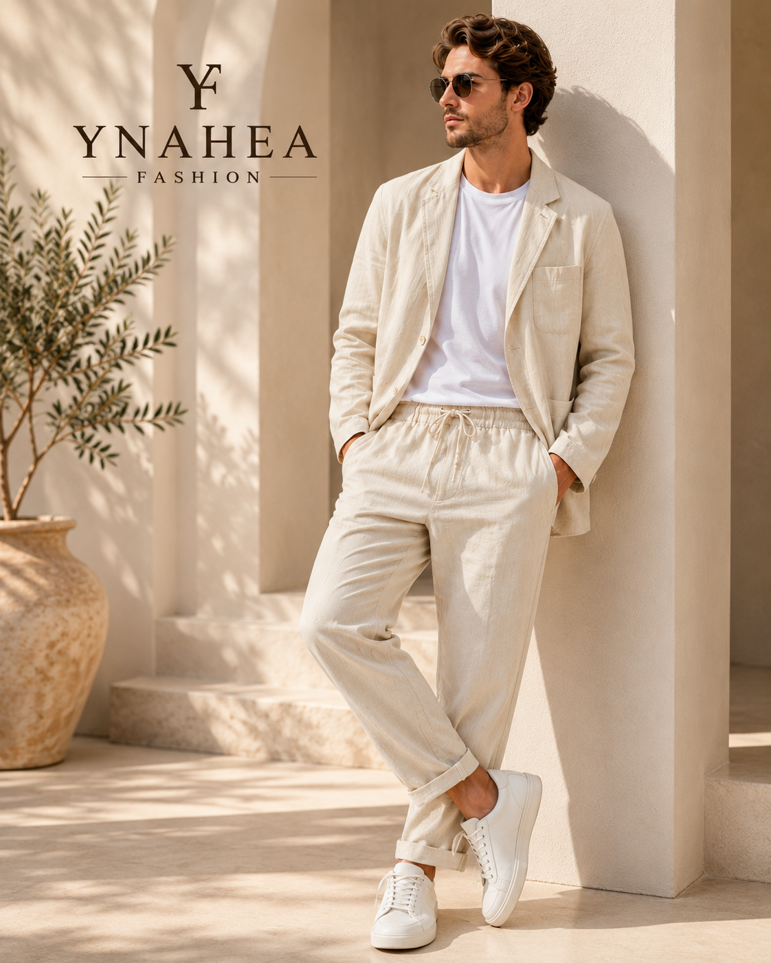 Men's Cotton-Linen Casual Suit Loose Fit Style