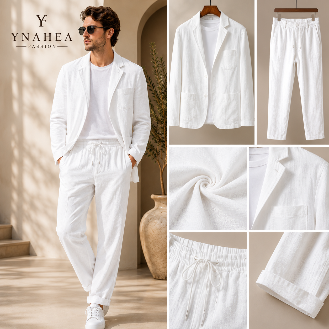 Men's Cotton-Linen Casual Suit Loose Fit Style