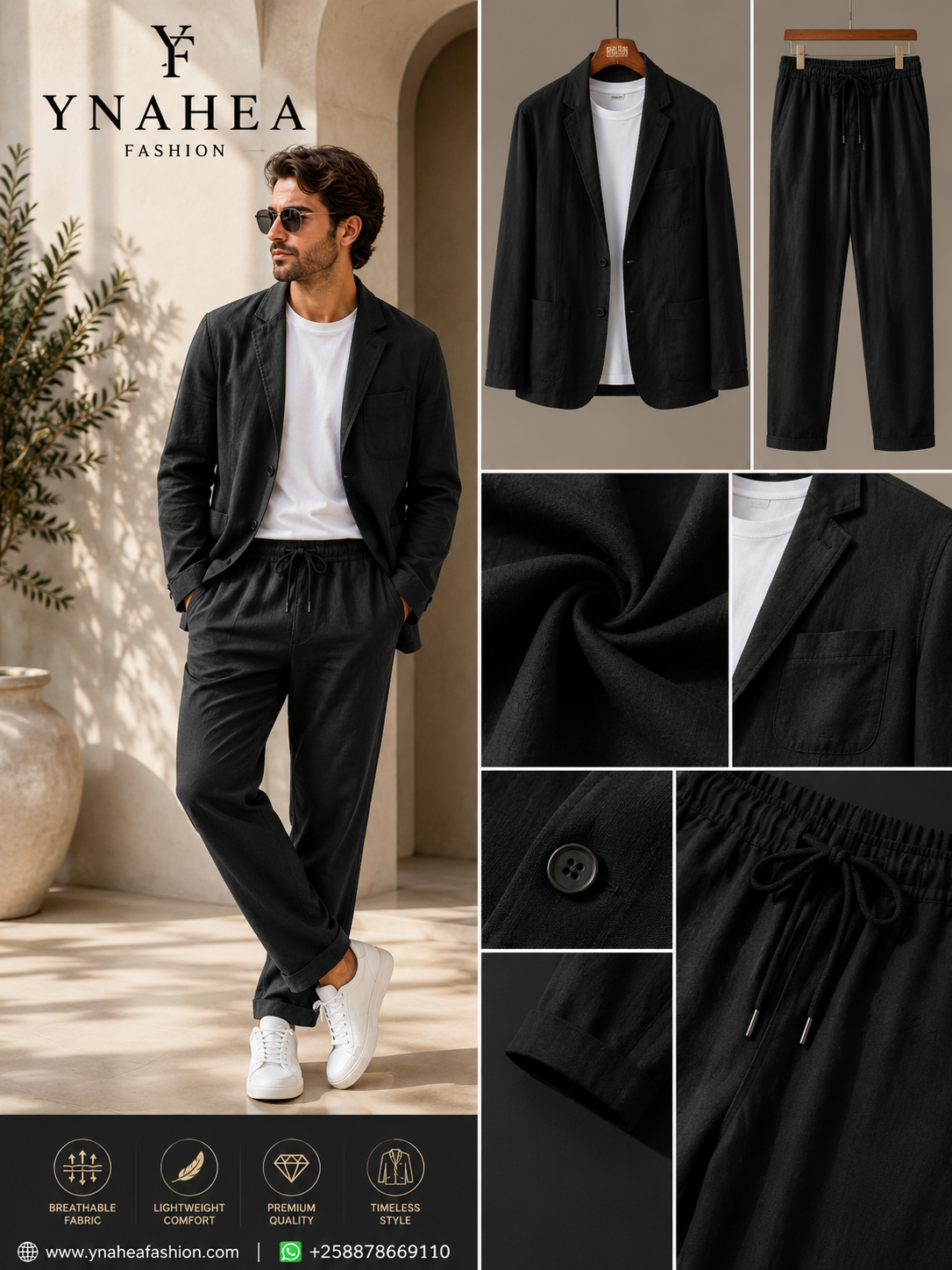 Men's Cotton-Linen Casual Suit Loose Fit Style