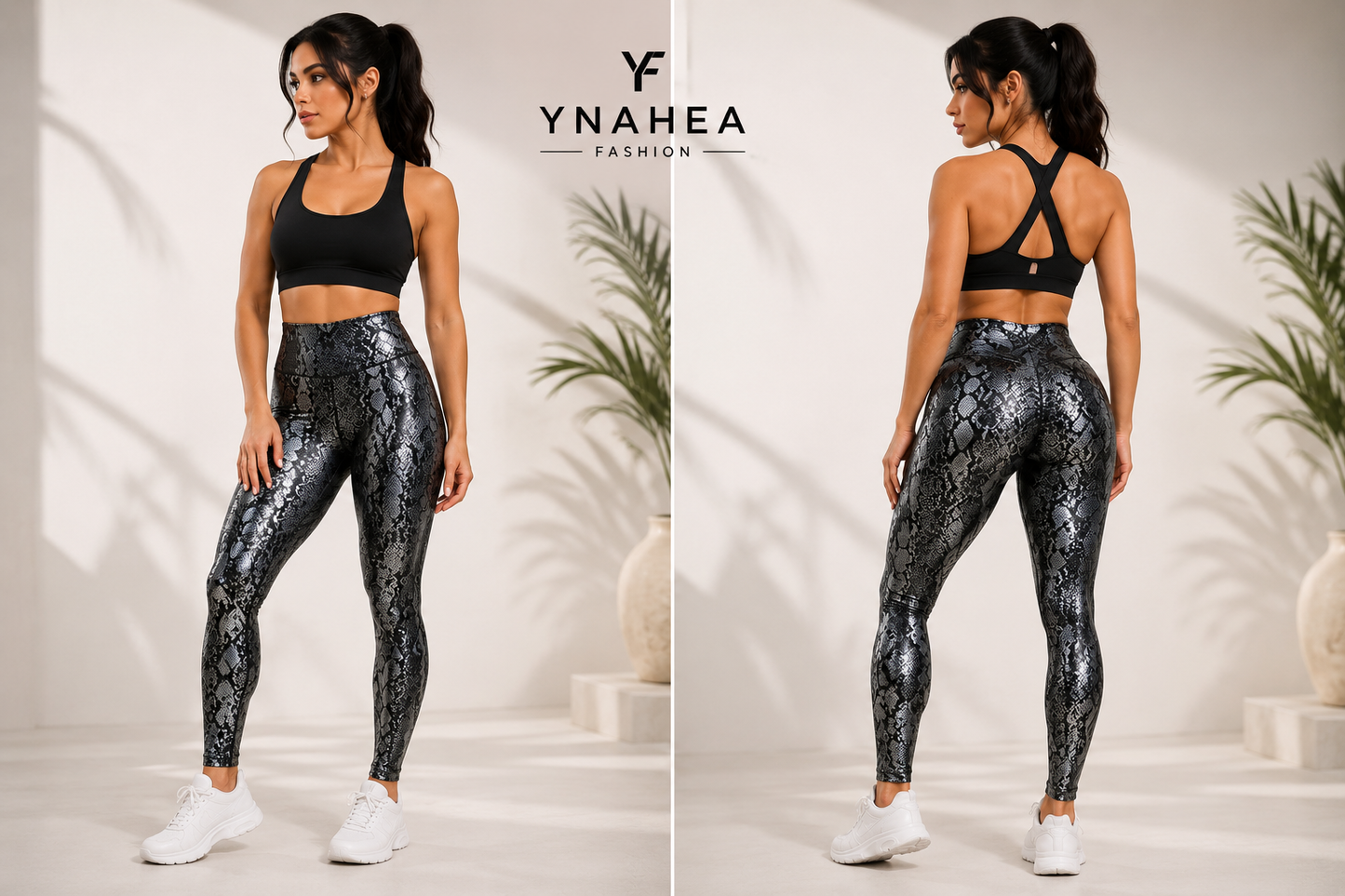 Skinny Stretch Foiled Yoga Pants for Active Wear